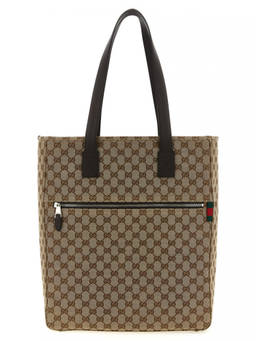 Gucci - Beige Gg Top Zip Large Tote Bag