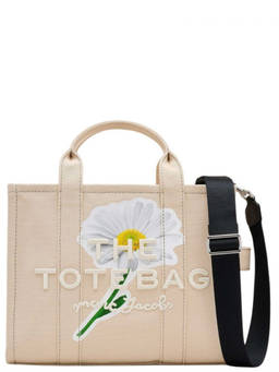 Marc Jacobs - Beige Daisy Script Top Zip Medium Tote Bag