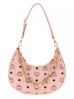 MCM - Pink Aren Crescent Shoulder Bag