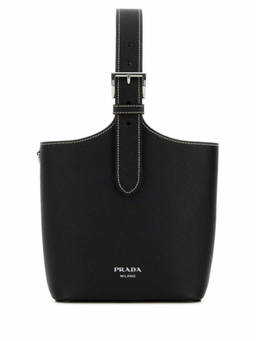 PRADA - Black Leather Bucket Bag