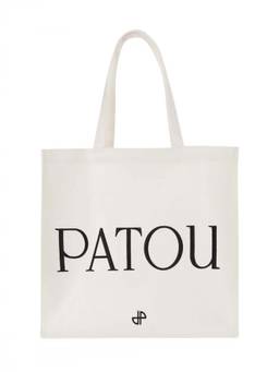 Patou - Beige LARGE COTTON CANVAS Tote Bag