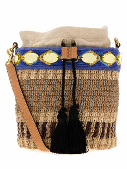 Valentino Garavani - Natural/Azure VLogo Small Bucket Bag