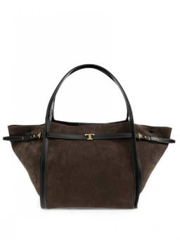 TOD'S - Brown T Timeless Medium Tote Bag
