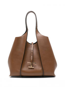 TOD'S - Brown T Timeless Medium Tote Bag