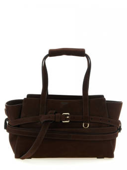 Moschino - Dark Brown Tie Me Top Zip Large Tote Bag
