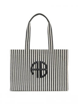 ANINE BING - White/Black Lara Large Tote Bag