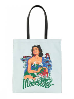 Moschino - Light Blue Printed Large Tote Bag