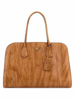 PRADA - Orange Logo Large Shoulder Bag