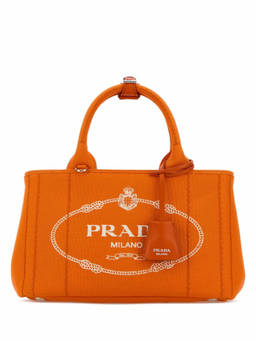 PRADA - Orange Logo Small Tote Bag