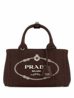 PRADA - Brown Logo Small Tote Bag