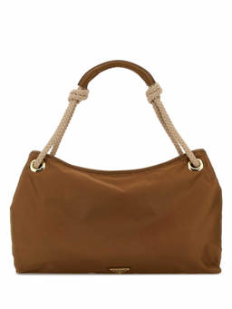 PRADA - Brown Logo Large Shoulder Bag