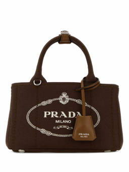 PRADA - Brown Logo Mini Tote Bag