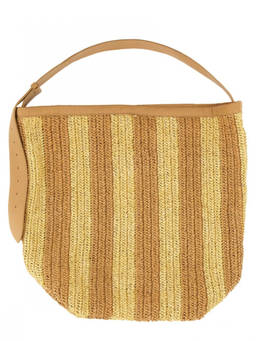 Alysi - Beige Striped Large Hobo