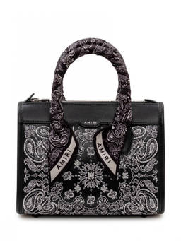 Amiri - Black Bandana Top Zip Mini Tote Bag