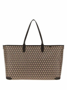 Anya Hindmarch - Brown Logo Top Zip Large Tote Bag