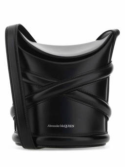 Alexander McQueen - Black Leather The Curve Bucket Bag