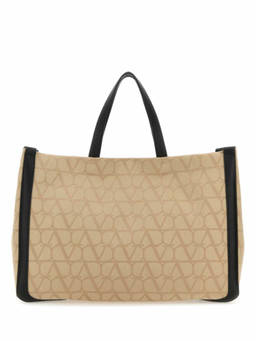 Valentino Garavani - Beige Vlogo Print Tote Bag