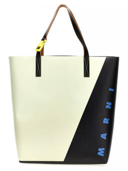 Marni - Black White Logo Print Tote Bag