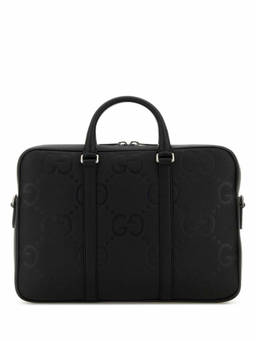 Gucci - Black Jumbo Gg Medium Briefcase Bag