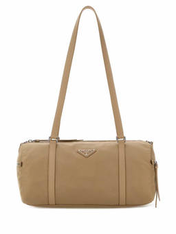 PRADA - Brown Logo Large Shoulder Bag