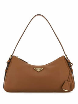 PRADA - Brown Logo Large Shoulder Bag