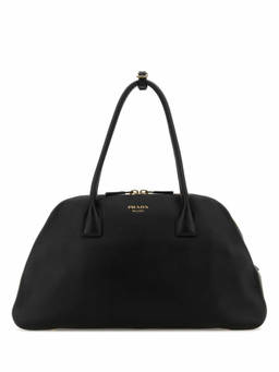 PRADA - Black Logo Top Zip Large Tote Bag