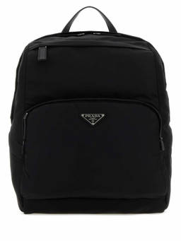 PRADA - Black Re Nylon And Leather Backpack