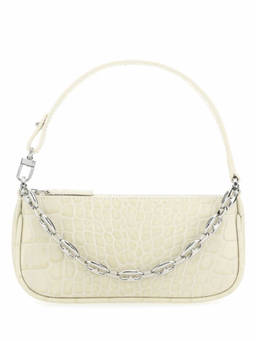 BY FAR - Ivory Leather Mini Rachel Shoulder Bag