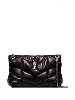 Saint Laurent - Black Monogram Loulou puffer small leather shoulder bag