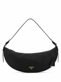 PRADA - Black Large Demi-lune Shoulder Bag