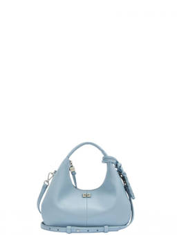 Ganni - Blue Logo Mini Hobo