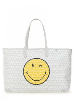 Anya Hindmarch - Light Grey Wink Top Zip Large Tote Bag