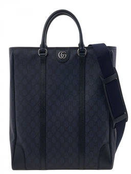Gucci - Navy Blue Ophidia Top Zip Large Tote Bag