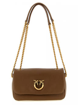 Pinko - Brown Love Birds Small Shoulder Bag
