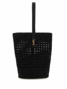 Saint Laurent - Black Woven Raffia Bucket Bag