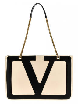Valentino Garavani - Black White Viva Superstar Top Zip Tote Bag