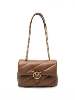Pinko - Brown Love Birds Small Shoulder Bag