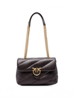 Pinko - Dark Brown Love Birds Small Shoulder Bag