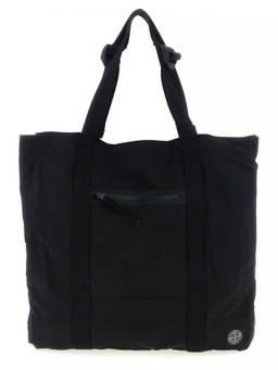 Stone Island - Black Logo Large Tote Bag