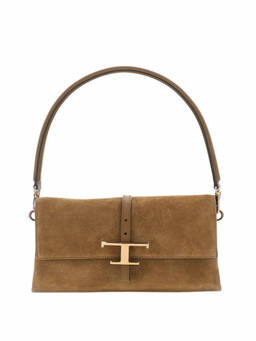 TOD'S - Brown T Timeless Medium Shoulder Bag