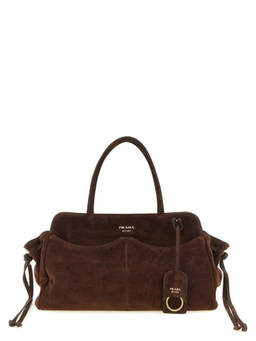 PRADA - Dark Brown Carry Large Shoulder Bag