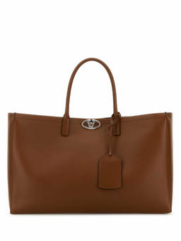 Valentino Garavani - Brown Leather Vlogo Tote Bag