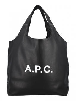 A.P.C. - Black Ninon Logo Print Tote Bag