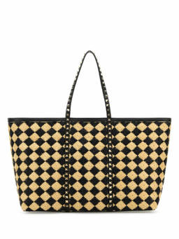 Valentino Garavani - Beige Rockstud Embroidered Tote Bag