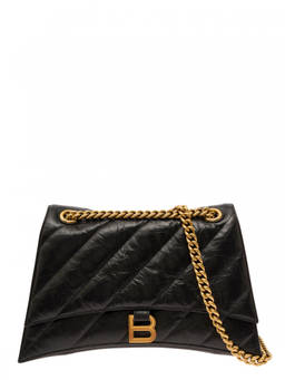 Balenciaga - Black Crush Media' Quilted Shoulder Bag