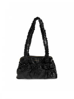 Marni - Black Ruched Large Shoulder Bag
