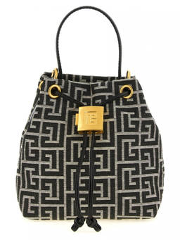 BALMAIN - Black Pulse Mini Bucket Bag