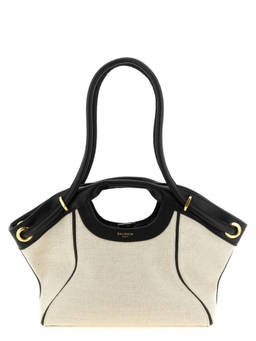 BALMAIN - Beige Logo Medium Tote Bag