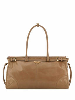 PRADA - Brown logo Shoulder Bag