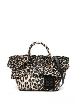 Ganni - Leopard Print Logo Mini Tote Bag